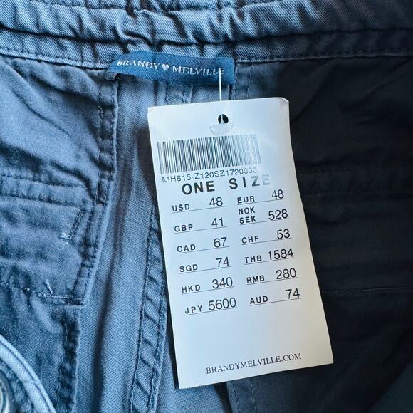 Brandy Melville Womens Jemma Cargo Dark Gray Cotton Pants Small Medium NEW - Picture 11 of 14
